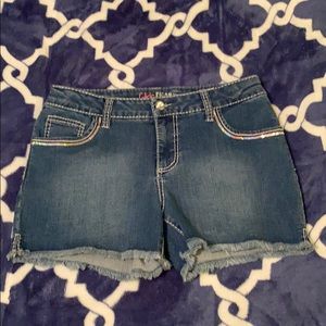 jean shorts with sparkles and designs